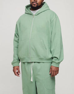 Conjunto Deportivo Informal Personalizado para Hombre, Sudadera con Capucha Verde Extra Grande, Pantalones Deportivos, Conjunto Deportivo Holgado Hecho en Pakistán - Product Image 3