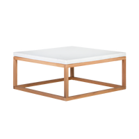 Table de salle à manger et de réception au design élégant, avec plateau en béton et pieds en bois, adaptée à tout espace de vie