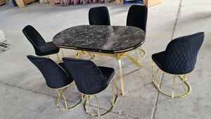 ชุดเก้าอี้รับประทานอาหารทันสมัย ดีไซน์ตามหลักสรีรศาสตร์ ทำจากโลหะและไม้ พร้อมคุณสมบัติปรับระดับได้ เหมาะสำหรับโรงแรม ห้องรับประทานอาหาร และห้องนั่งเล่นที่บ้าน - Product Image 4