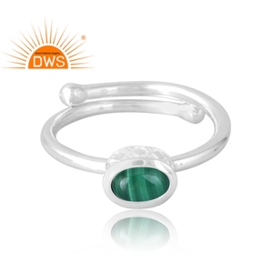 Meilleure vente 925 argent Sterling malachite naturelle bague de pierres précieuses bijoux personnalisés pour les femmes cadeau pour elle - Product Image 3