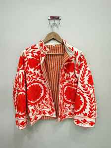 Handmade Suzani <b>Jacket</b>, Embroidered <b>Jacket</b>, Winter <b>Jacket</b>, <b>Hippie</b> Short <b>Jacket</b>, Velvet Short Boho <b>Jacket</b> Oversized <b>Jacket</b> - Product Image 4