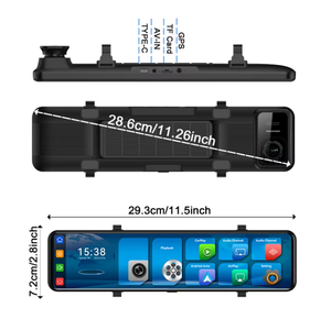 Xe chơi không dây 4k gương xe DVR 11.26 inch màn hình cảm ứng xe hộp đen DVR Ghi Wifi phía trước và phía sau Dash Cam - Product Image 4