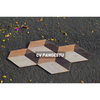 Panneau mural en bois de teck hexagonal 3D, motif géométrique moderne, insonorisant, mosaïque décorative pour l'intérieur des hôtels