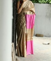 100% pur Tussar soie Saree vêtements ethniques traditionnels pour les Festivals fonctions familiales bureau événements politiques culturels tissés à la main