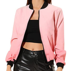 Veste bomber d'hiver pour femme, nouvelle collection 2023, col montant, fermeture éclair, style varsity, 100% polyester, toile vintage - Product Image 6