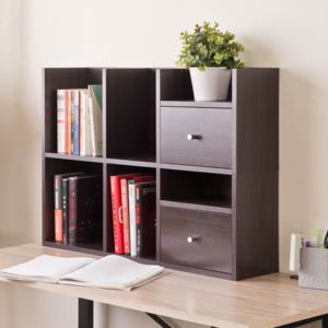 Double Tiers Standing Type <b>Wooden</b> Desktop <b>Rack</b> for Convenient Home Organization - Product Image 3
