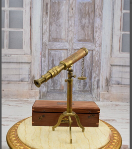 Telescopio de Latón de Primera Calidad con Caja de Madera - Decoración de Oficina, Telescopio de Latón Hecho a Mano, el Mejor Artículo para Regalo - Product Image 1