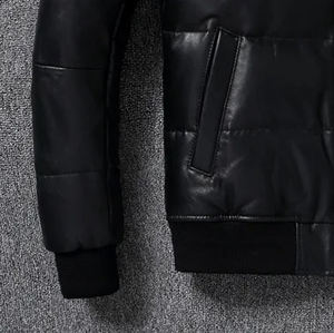Veste de moto d'hiver de style personnalisé de haute qualité pour hommes en cuir véritable imprimé léopard Style haute rue imperméable - Product Image 5