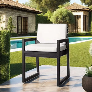 Silla de comedor de aluminio, muebles de exterior duraderos, mesa de comedor, silla de comedor para hotel, villa, patio y uso en exteriores. - Product Image 6