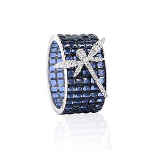Anillo Vintage de Oro de 18K con Zafiro y Perla, Esmaltado, Chapado en Rodio, Corte Ovalado - Product Image 2