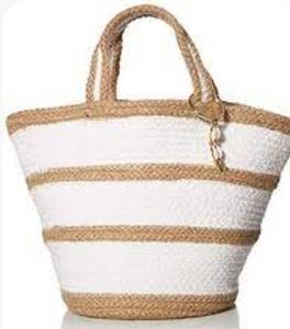 กระเป๋าถือสไตล์โมเดิร์นแบบเปิด ทำจากปอกระเจาและผ้าฝ้าย ถักเป็นลาย เป็นมิตรกับสิ่งแวดล้อม - Product Image 1