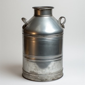 Lata de leche de metal galvanizado artesanal con acabado vintage, ideal para casas de campo, cafés y estilo al aire libre - Product Image 3