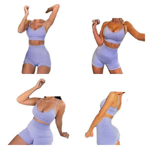 Meilleure vente, ensemble 3 pièces de yoga, vêtements de sport haute performance pour femmes, soutien-gorge de sport, haut court et short, séances d'entraînement de fitness et de gymnastique - Product Image 5