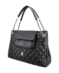 Bolso de mano de piel de vaca auténtica negra para mujer, bolso de hombro OEM informal de alta calidad, colores y logotipo personalizados al por mayor - Product Image 2