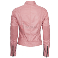 Veste de moto en cuir véritable style motard pour femme, coupe ajustée, logo personnalisé, OEM, marque privée, hiver, coton, nylon