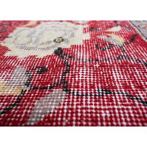 Alfombra Vintage de Lana 9x12, Roja y Naranja, Anudada a Mano, con Patrones Florales Abstractos y Rectangulares, para Entrada del Hogar, Habitación de Adolescentes - Pae-2426 - Product Image 3