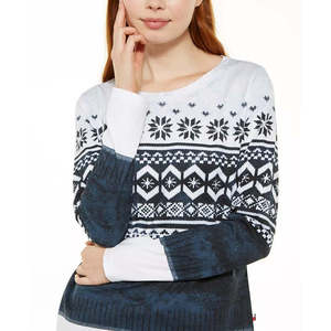 Top in Cotone Fair Isle Casual da Donna Tommy Hilfiger, Bianco, Taglia Large, per l'Inverno - Product Image 3