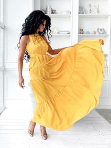 2024 gran oferta verano nuevo estilo de calidad Premium Casual impreso cuello en V vestido para mujer personalizado al por mayor lavable y de moda - Product Image 3