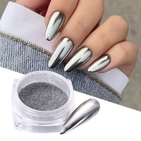 4 Couleurs Métal Effet Miroir Nail Art Pigment Powder Fine Glitter Nail Charms Magic Mirror Powder