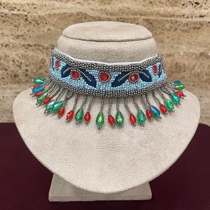 Elegante collar de cuentas bordadas con hilo de alta calidad, collar de cuentas bordadas coloridas con hebras de cuentas en capas - Product Image 4