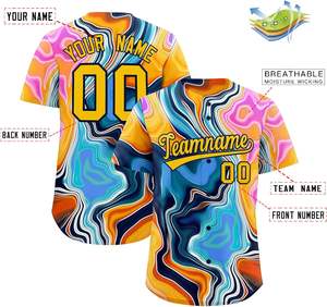 Maillots de baseball légers personnalisables Numéro de logo de l'équipe personnalisé Techniques imprimées pour la formation Utilisation du service OEM disponible - Product Image 2