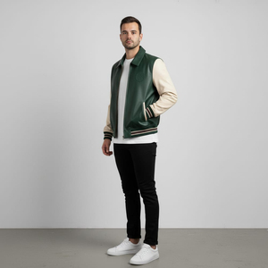 Premium Quality Coated <b>Canvas</b> Leather Turn Down Collar Zip Closure Windproof Winter Wear <b>Jacket</b> with Custom Design - Product Image 5