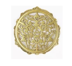 round Shaped Decorative <b>Metal</b> <b>Trivets</b> and Mats Heat Resistant for Home Kitchen Use - Product Image 1