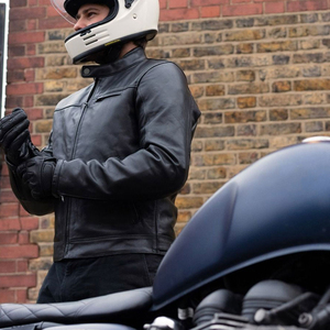 Chaqueta de cuero de moto de invierno a prueba de viento para hombre con armadura acolchada diseño transpirable y cierre de cremallera - Product Image 5