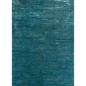 Tapis Uvenuti bleu noué à la main en laine et soie de bambou, 10 mm, couleur unie, patchwork rectangulaire pour la maison, le couloir, le sol - Modèle (1527 (Cs-02)) - Product Image 1