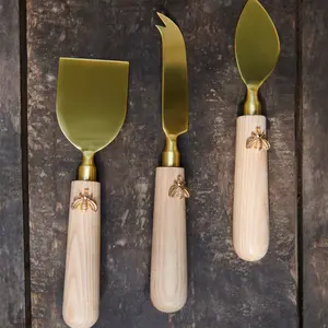 Wholesale Custom Package Cheese Knives Bulk Stainless Steel Cheese Knife Set of 3 <b>Food</b> Safe Best Quality in Cheap Prices - Product Image 2