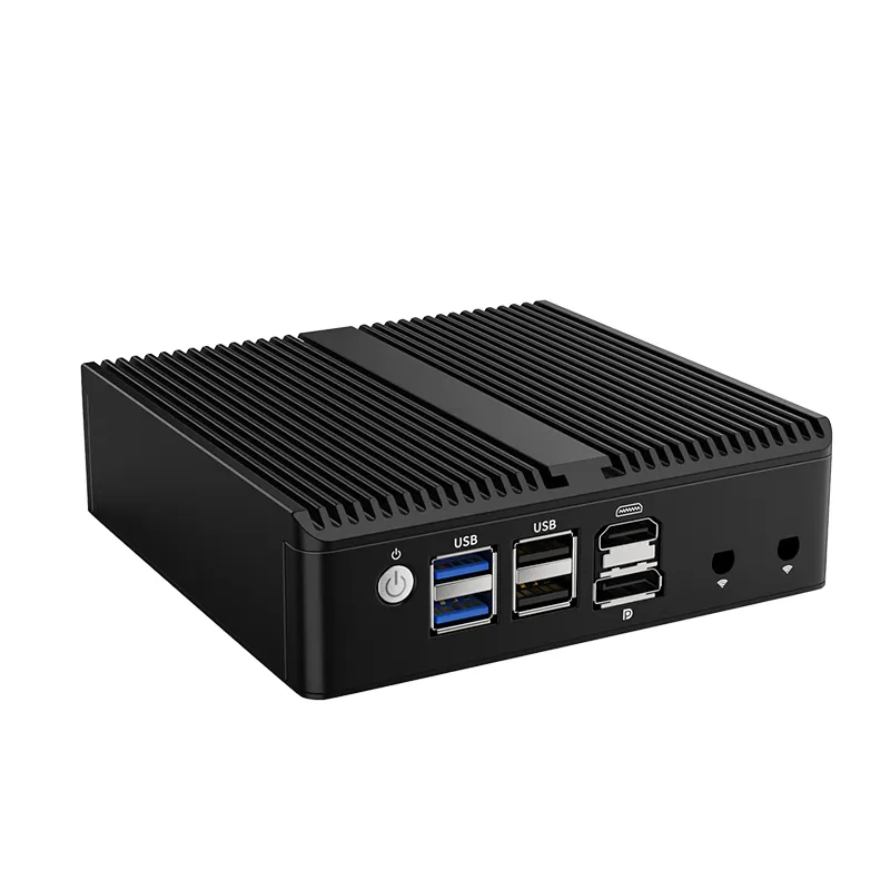 J6413 J6412 N100 PC Mini dengan 4 i226V 2.5G LAN port ESXI AES-NI mendukung Pfsense Firewall komputer untuk kantor rumah