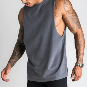 Camisetas sin mangas para hombre de talla personalizada de EE. UU., camiseta de verano de secado rápido para gimnasio, Fitness, camiseta acanalada con logotipo personalizado, estilo muscular XL - Product Image 1