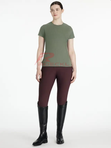 Top de equitación para mujer al por mayor, tejido elástico ligero de primera calidad, transpirable, de secado rápido, que absorbe la humedad, ecuestre elegante - Product Image 3