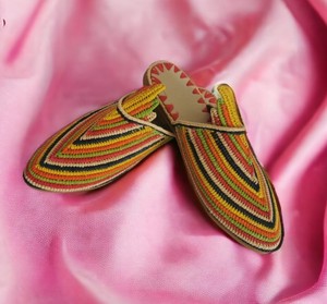 Sandales d'été en raphia marocain-Chaussures marocaines-Sandales en paille - Product Image 1