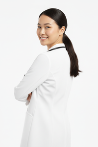 Blouse de laboratoire médicale blanche personnalisée tissée respirante Spandex/coton confortable unisexe médecin uniforme OEM hôpital clinique fournisseur - Product Image 6