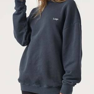 Fleece Oversized Crewneck Sweatshirts Women's Sweatshirt Puff Print Plain Crew Neck Embossed Cotton <b>Jumper</b> Sweatshirt 2025 - Product Image 6