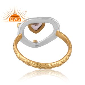 แหวนพลอยควอตซ์คริสตัลธรรมชาติชุบทอง18K ทำจากทองเหลืองดีไซน์ใหม่สำหรับผู้หญิงออกแบบได้ตามต้องการ - Product Image 2