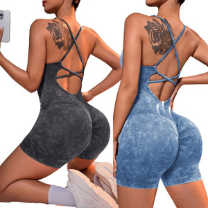Fitness serré Sexy lavage Yoga combinaison femmes Yoga body pour Fitness haute élastique entraînement une pièce combinaison d'entraînement - Product Image 1