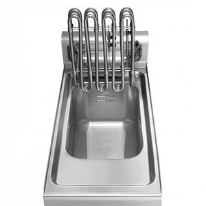 Friteuse électrique professionnelle à double cuve pour comptoir - 10+10 litres - 12kW - Manuelle - avec robinet de vidange - Product Image 3