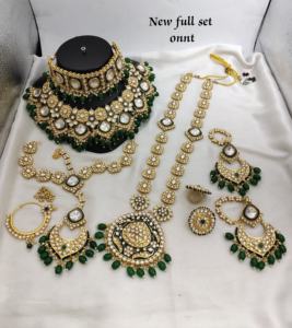 TRADITIONNEL & FANTAISIE ANTIQUE DESIGNER BIJOUX DE MARIÉE PLAQUÉ OR ET CZ ZIRCON ENSEMBLE DE COLLIER DE MARIAGE ET POUR FEMMES ET FILLE - Product Image 1