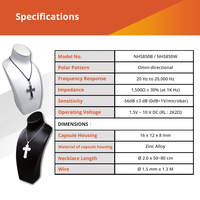 Micrófono de Condensador Omnidireccional con Cable para Cuello NHS850B/W, Cable de 1.3m, Alta Sensibilidad, 20Hz-20kHz