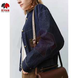 Veste en jean surdimensionnée pour femmes, OEM ODM, veste en jean décontractée en coton, fabricant en gros - Product Image 2