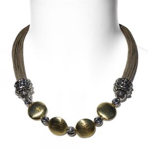 ทองและเงินผู้หญิงดูน่าสนใจโลหะและผ้าฝ้ายทำด้วยมือหรูหราโลหะแฟนซีสร้อยคอแฟนซีของขวัญแต่งงานแฟนซี Xmas - Product Image 1