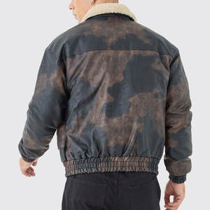 Veste d'hiver en cuir d'agneau véritable pour homme, vestes en cuir écologiques imprimées sur mesure avec commandes en gros - Product Image 2