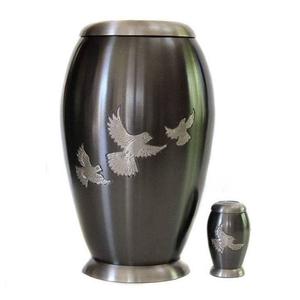 Wholesale Premium Bronze Cremation Urn Gold Leaf Engraving Adult Metal Memorial Urn for Human Ashes Bronze Leaf Design Direct. - Product Image 2