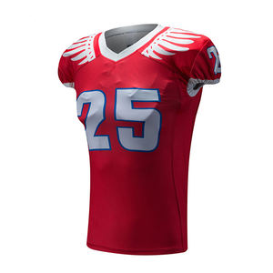 Meilleurs prix sur les nouveaux maillots de football américain personnalisés uniformes respirants et à manches courtes avec technologie de sublimation - Product Image 1