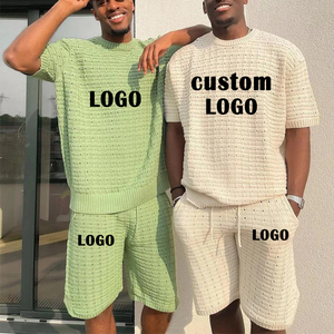 Conjunto corto de verano para hombre, camisa de manga larga, pantalones cortos informales, traje de talla grande para hombre, conjunto de camisa y pantalón corto para hombre - Product Image 4