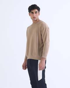 Sudadera Beige de moda para hombre, Jersey cómodo y elegante para trajes versátiles, elegancia informal perfecta - Product Image 3