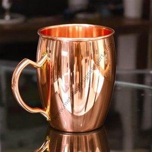 Tasse en cuivre classique de style baril pour mules et boissons de Moscou en métal poli décor à la maison verres en cuivre pour boissons rafraîchissantes - Product Image 3