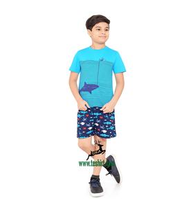 OEM unisex niños pequeños 100% algodón orgánico camiseta pantalones cortos DTF serigrafía LOGO niños camiseta ropa conjuntos venta - Product Image 5